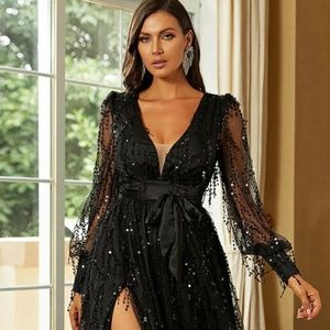 Black Sequin Dress